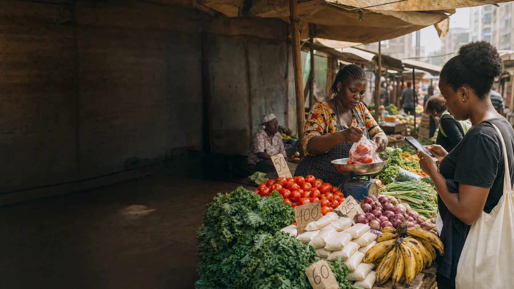 A Nairobi market street